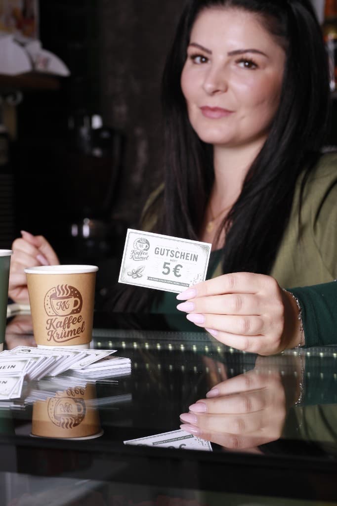 Ein 5-Euro-Gutschein von Kaffee Krümel